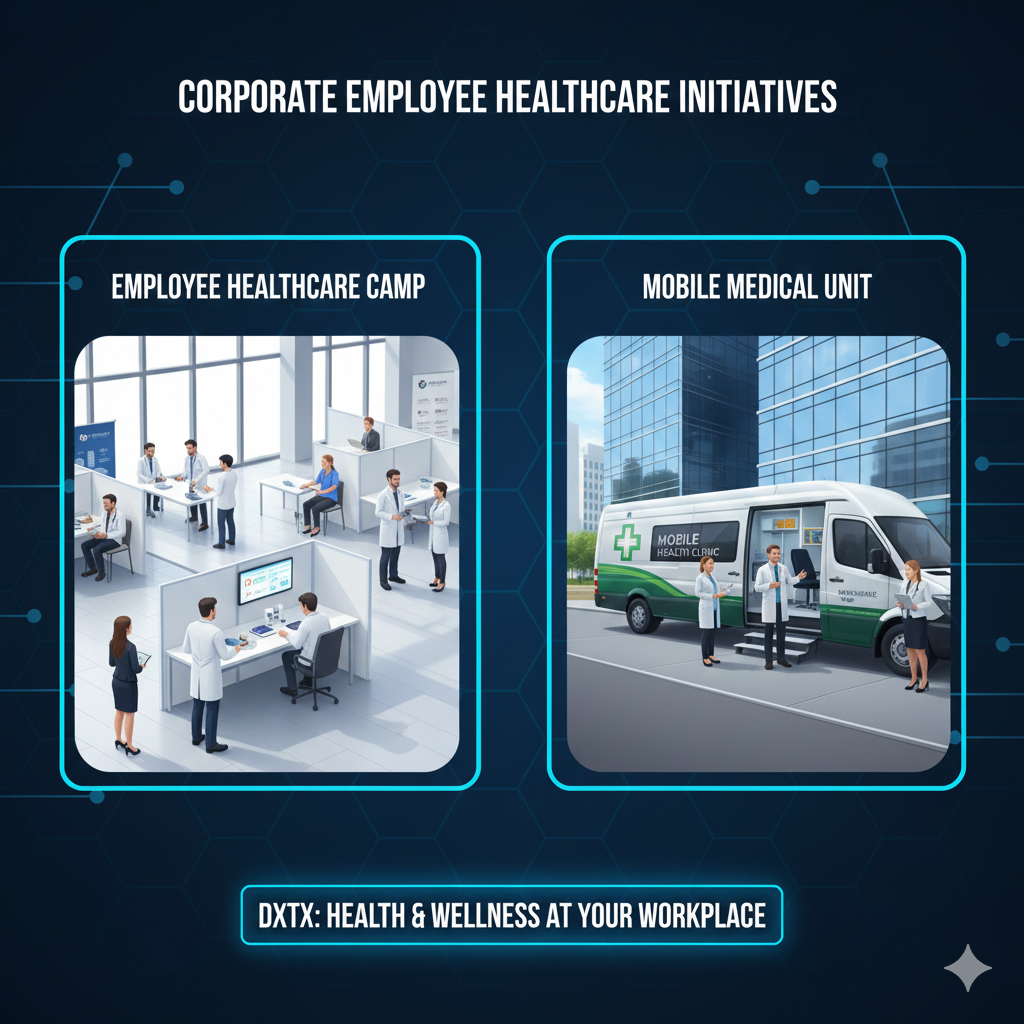 dxtxindia224 corporate employee healthcare camp csr