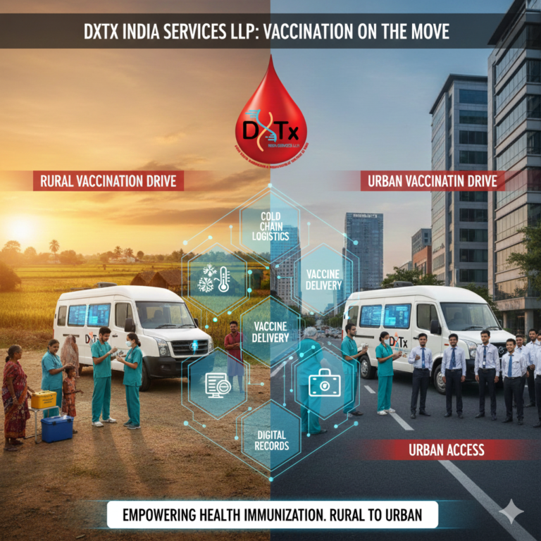 mobile medical unit serving vaccination drive in the mmu in rural urban india